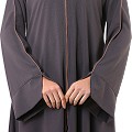 Front open premium CEY fabric abaya- Dark Grey